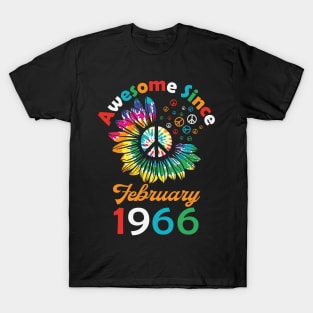 Funny Birthday Quote, Awesome Since February 1966, Retro Birthday T-Shirt